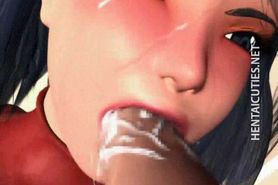 Sweet 3D hentai babe gives blowjob