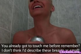 Lesbian eurobabes showering together pov