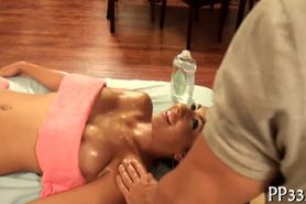 Hot massage with wet blowjob