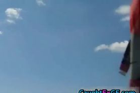 Hot tanned gf outdoor blowjob part3 - video 2