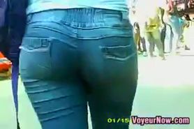 Spying On A Brazilian Ass In Tight Jeans