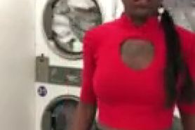 Ebony girl picked up in launderette for anal sex