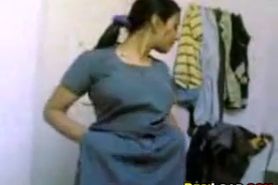 Indian Housewife Doing A Striptease