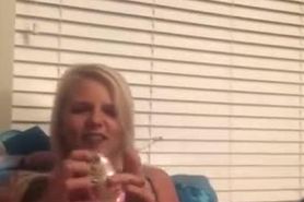Blonde Girl With Tiny Boobs - Smokes And Squirts Multiple Times