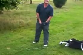 Hung Brit Golfer Flashes Rough Dick!