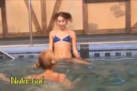sexy lezzies in the swimming pool - video 15