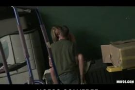 BUSTY BLONDE CHEATING COLLEGE TEEN CAUGHT FUCKING IN WAREHOUSE