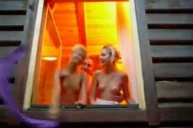 Hot blondies give a blowjob