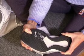 Foody 1 (A lady offers her delicious spittle on the dirty soles of her sneakers) Lick It!