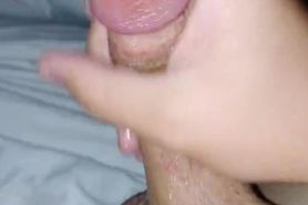 jerking off to a huge moaning cumshot