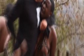Busty African slaves getting tortured outdoors