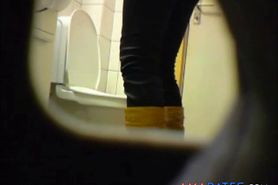 Blonde amateur teen toilet pussy ass hidden spy cam voyeur 7 - video 1