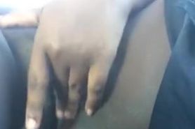 Playing with my wet pussy in the car