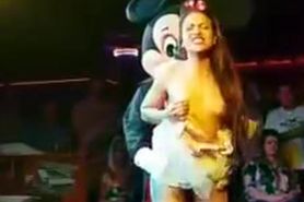 Mickey Mouse show on a hoverboard