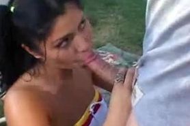 Blowjobs & Oral Sex - Horny Sativa Rosedecides to blow him in the garden sativa rose outdoor outside garden couple b...