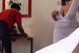 Indian women flashing room service guy