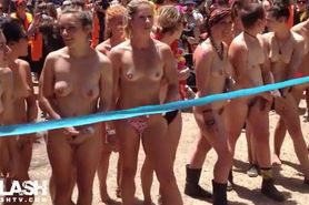 Women race fully nude at Festival