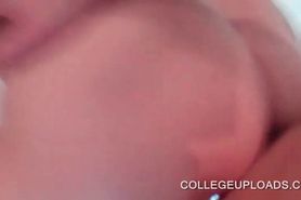 College blonde eats cock and has it from behind