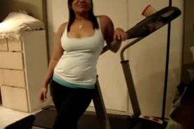 Lilsunshine Nip Slips on Treadmill