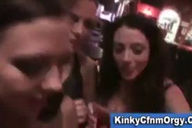 Cfnm bitches have fun spanking guy