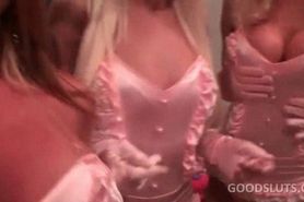 Smashing teen blondes fucking at a hot orgy party