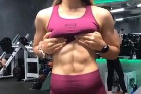 Girl is obsessed with her abs...
