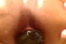 Fucking ass my wife with huge butt plug
