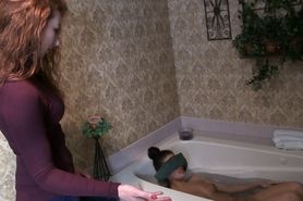 Girl is Pulled from the Tub and Spanked Naked / didn't Pay the Rent