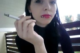 Lithuanian girl smoking-nice nose exhales