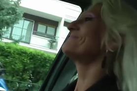 Grandmother Ginette gets fucked on parking lot