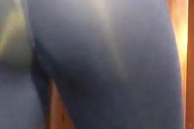 My sweaty work out fat ass and skimpy panties eating into my fat ass