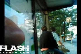 Cock Flash In Bus Stop 5