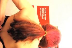 Boobies red haired playing with web cam part5