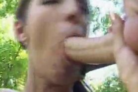 Brandi Lyons Blows 2 Outdoors, Facial