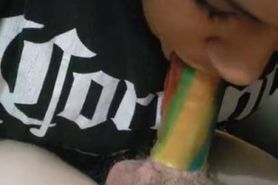 Fruit roll up and pop rocks blowjob