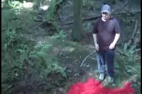 Amateur couple goes for a hike and fucks in the woods