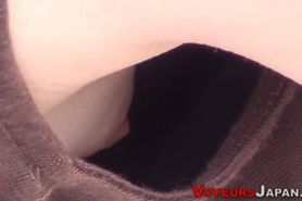 Hot asian babes filmed showing side boob
