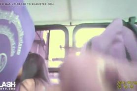 dickflash in bus for girls