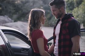Kristen seduced Mike and fucks with him by the road
