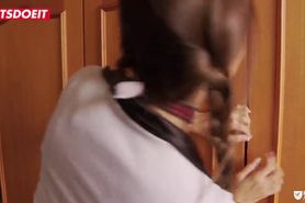 LETSDOEIT - Slutty College Teen Clea Gaultier Takes Two Big Cocks At School