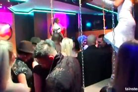 Sexy pornstars fucking in public at swinger party