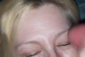 2 facials for amateur milf one with glasses on