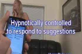 Hypnogirls Grace Wood hypnotized using remote control.