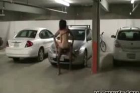 Real couple fucks in parking lot