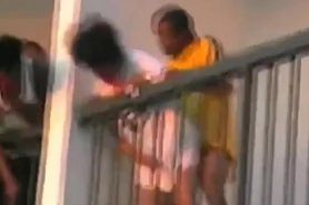 Black couple fucking on their balcony, their horny neighbors scream and film !