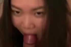 POV Asian petite teen gf sensual blowjob