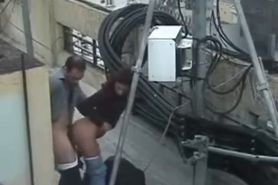 BG SEX - Bulgarian Couple Fucking on the rooftop