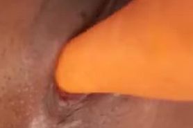 Jamaican Teen Masturbate with Carrot