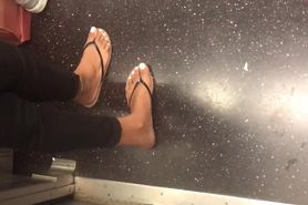 perfect white toes on subway she knew i was recording her sexy ass