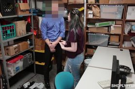 Busty Girl Abused By Security Officer - Amilia Onyx